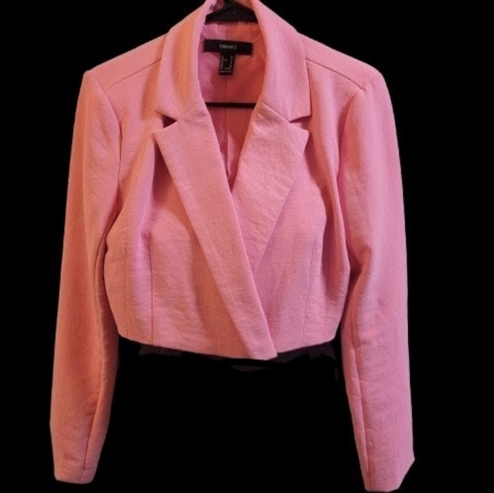 Forever 21 Pink Crop Blazer Jacket